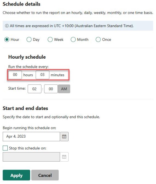How to do a Data Refresh in PowerBI Report Server Less than 1 Hour?